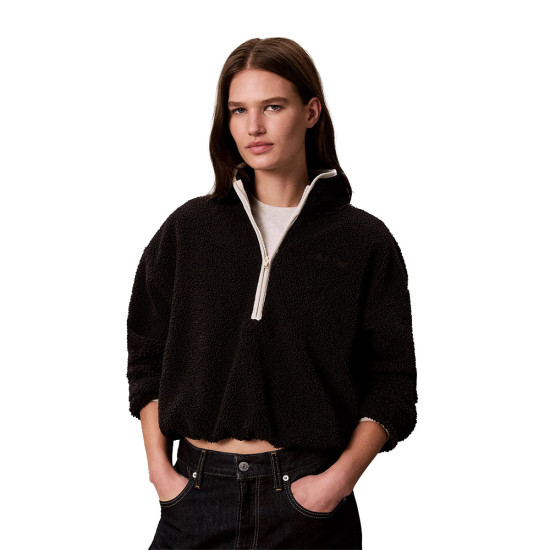 Calvin Klein Γυναικεία μπλούζα Sherpa Quarter Zip Sweatshirt